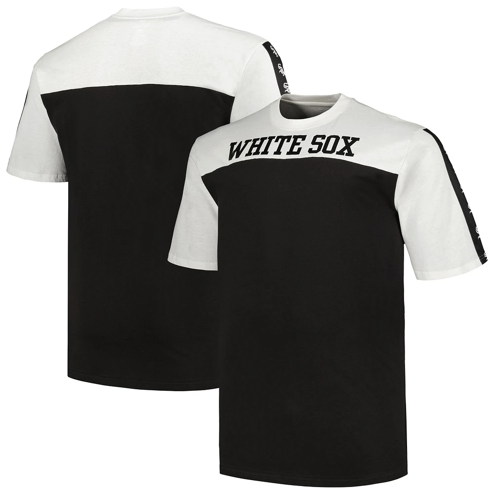 T-shirt en tricot Chicago White Sox Big & Tall Yoke pour homme, blanc/noir