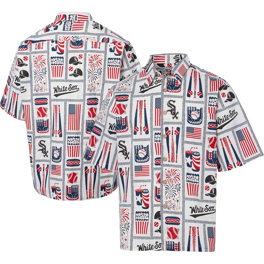 Chemise boutonnée Reyn Spooner pour homme, blanc, Chicago White Sox Americana