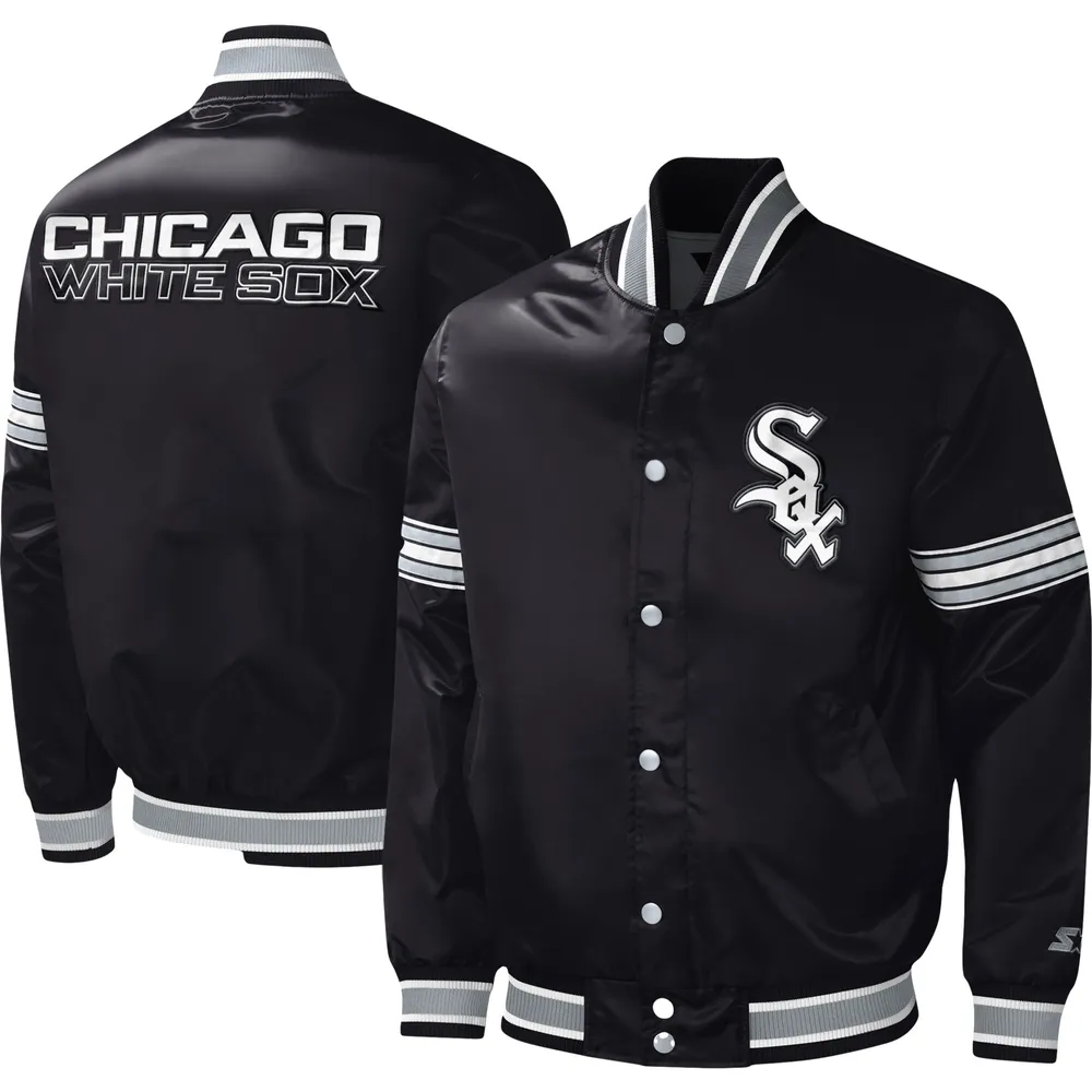 Lids Chicago White Sox Starter Midfield Satin Full-Snap Varsity Jacket -  Black
