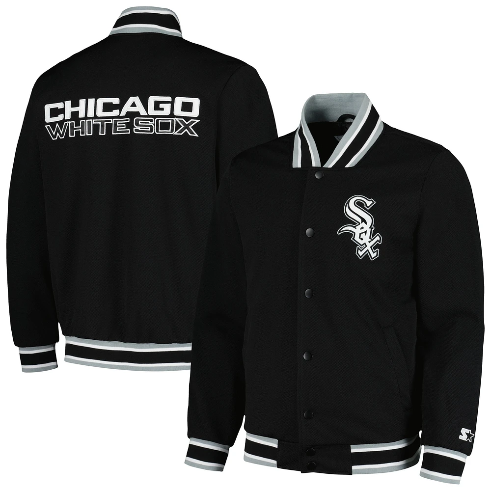 Men's Starter Black Chicago White Sox Secret Weapon Full-Snap Jacket