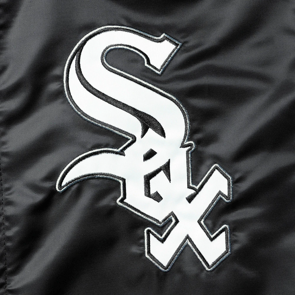 Men's Starter Black Chicago White Sox The Captain II Full-Zip Varsity Jacket