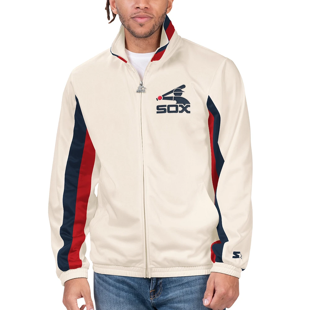 Veste de survêtement entièrement zippée Starter Cream Chicago White Sox Rebound Cooperstown Collection pour hommes