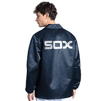 Men's Starter  Navy Chicago White Sox Cooperstown Collection Point Man Full-Snap Coaches Jacket