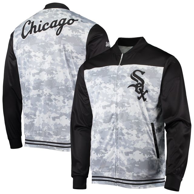 Veste à fermeture éclair intégrale Stitches Black Chicago White Sox pour homme