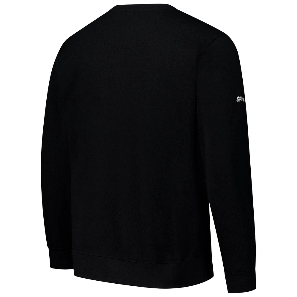Men's Stitches Black Chicago White Sox Lightweight Crew Sweatshirt