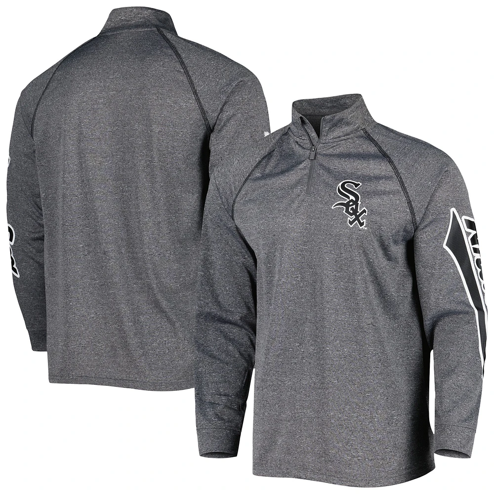 Haut à quart de zip raglan Stitches Heather Grey Chicago White Sox pour hommes