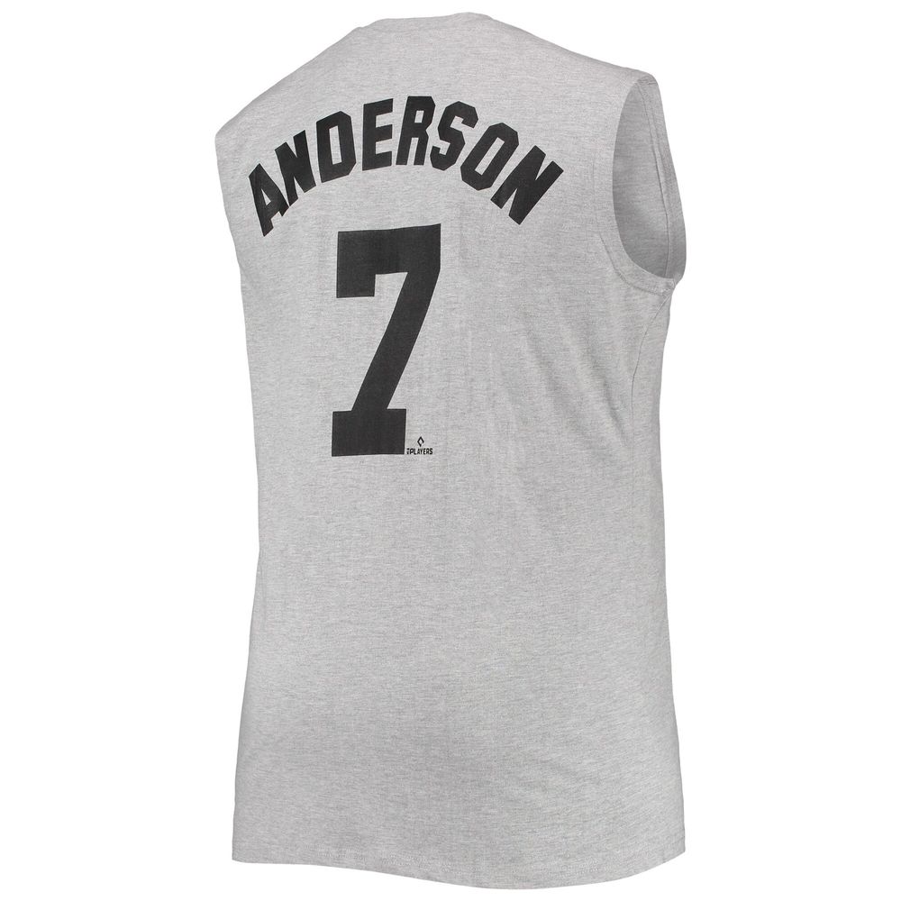 Men's Tim Anderson Heathered Gray Chicago White Sox Big & Tall Muscle Tank Top