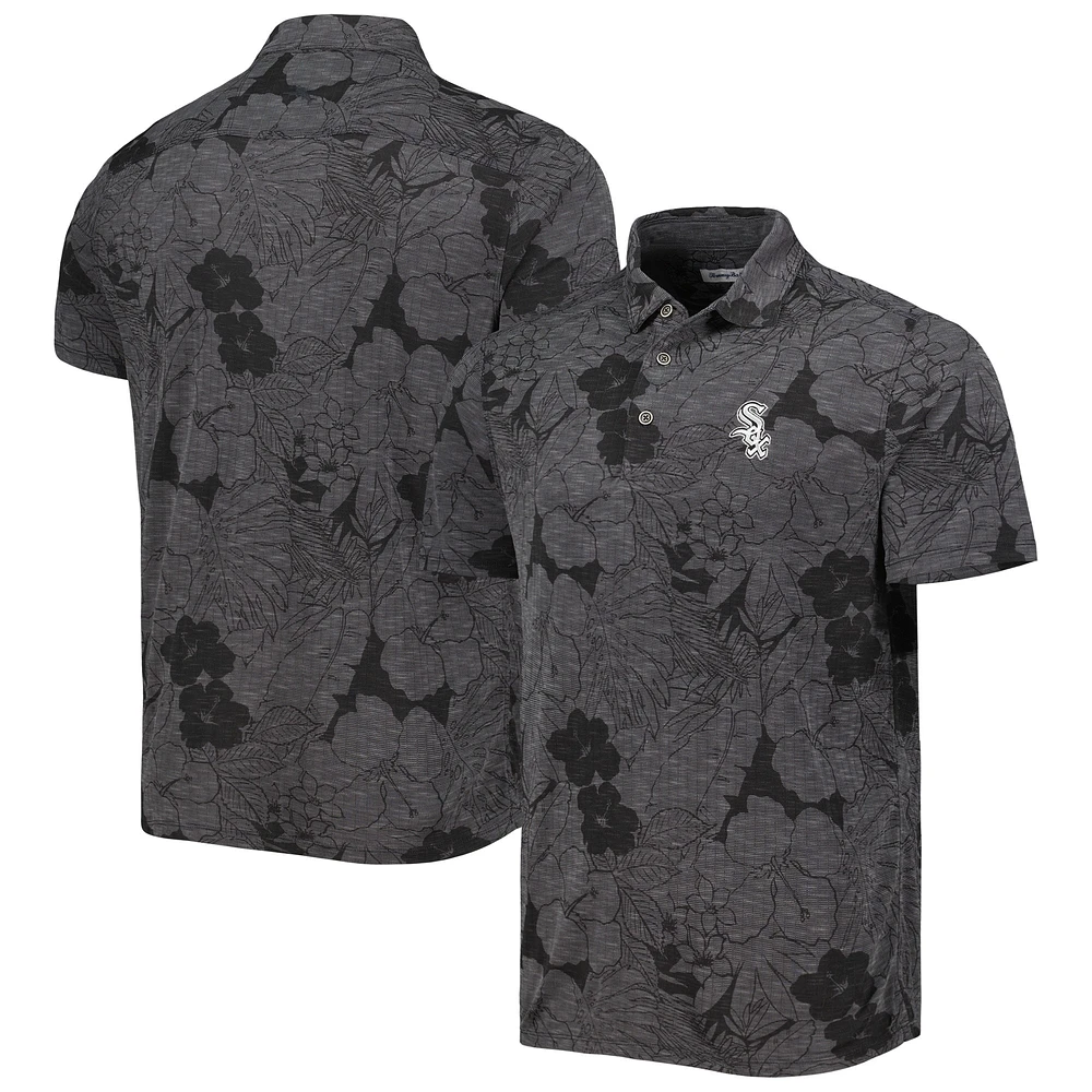 Polo Tommy Bahama Chicago White Sox Blooms noir pour homme