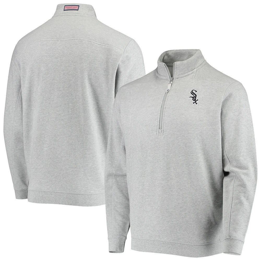 Men's Vineyard Vines Heather Gray Chicago White Sox Shep Shirt Quarter-Zip Sweatshirt