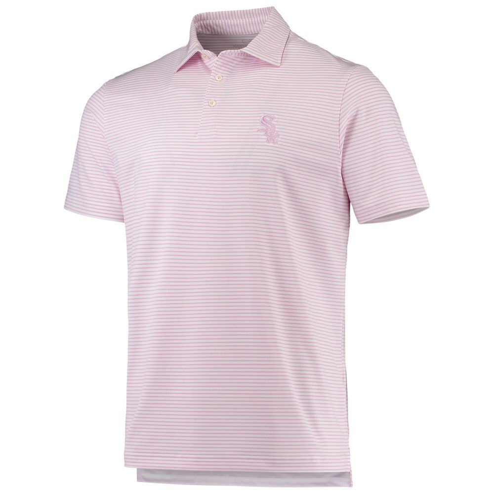 Men's Vineyard Vines Pink/White Chicago White Sox Bradley Stripe Polo