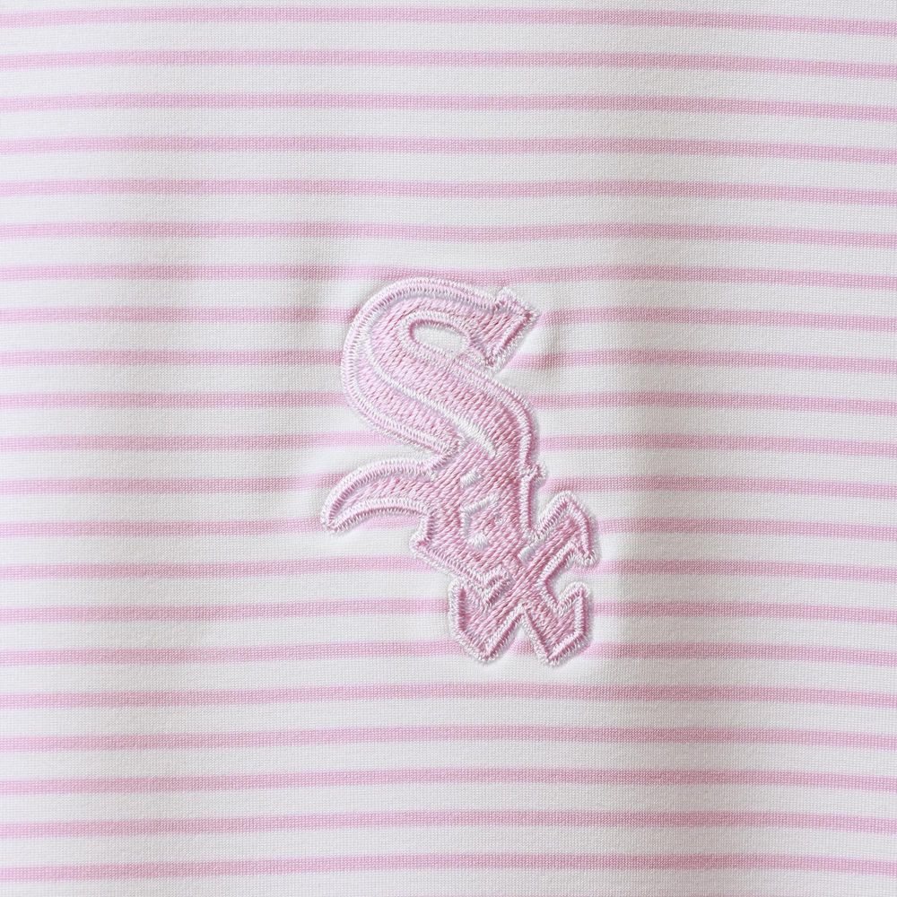 Men's Vineyard Vines Pink/White Chicago White Sox Bradley Stripe Polo