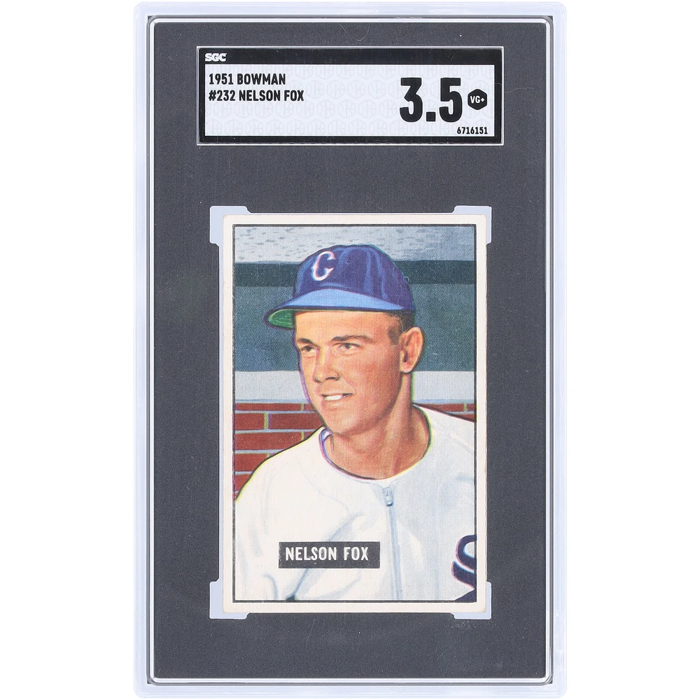 Nelson Fox Chicago White Sox 1951 Bowman #232 SGC Authenticated 3.5 Card