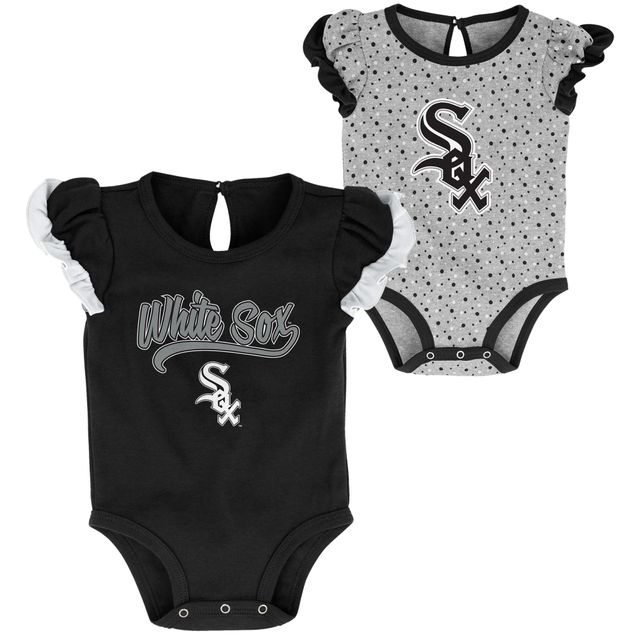 Ensemble de deux bodys Scream & Shout pour nouveau-né et nourrisson, noir/gris chiné, Chicago White Sox