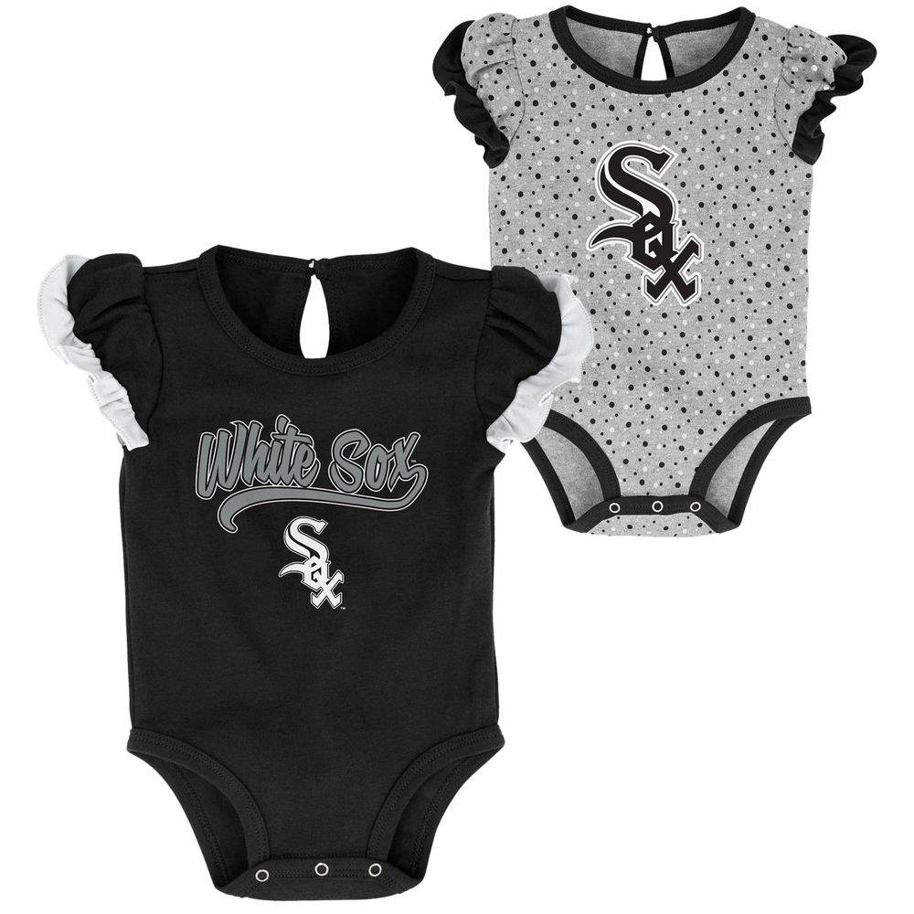 Newborn & Infant Black/Heathered Gray Chicago White Sox Scream Shout Two-Pack Bodysuit Set