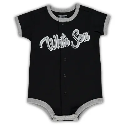 Newborn & Infant Black San Francisco Giants Stripe Power Hitter Romper