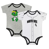 Ensemble de deux bodys Play Ball gris/blanc marque Fanatics pour nouveau-nés et nourrissons des White Sox Chicago