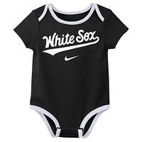 Ensemble de trois bodys Nike Chicago White Sox pour nouveau-nés et nourrissons