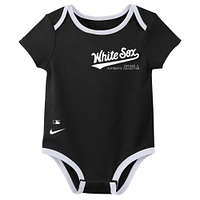 Ensemble de trois bodys Nike Chicago White Sox pour nouveau-nés et nourrissons