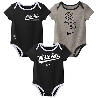 Ensemble de trois bodys Nike Chicago White Sox pour nouveau-nés et nourrissons