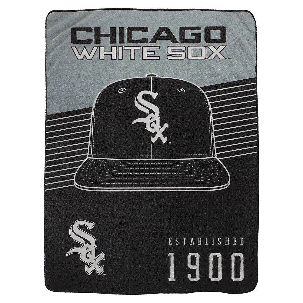 Couverture Pegasus Chicago White Sox à rayures sur le chapeau 60" x 80"