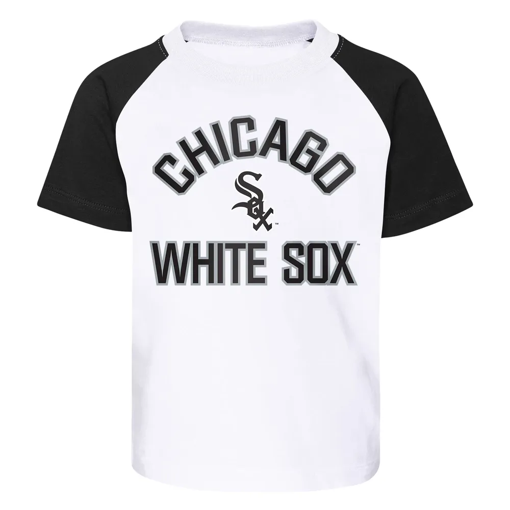 Préscolaire Chicago White Sox Ensemble t-shirt et short raglan Groundout Baller blanc/gris chiné