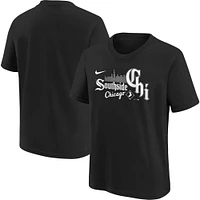 T-shirt graphique Nike pour enfants d'âge préscolaire, noir, Chicago White Sox City Connect