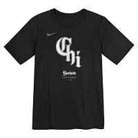 T-shirt Nike pour enfants d'âge préscolaire, noir, Chicago White Sox, City Connect, grand logo