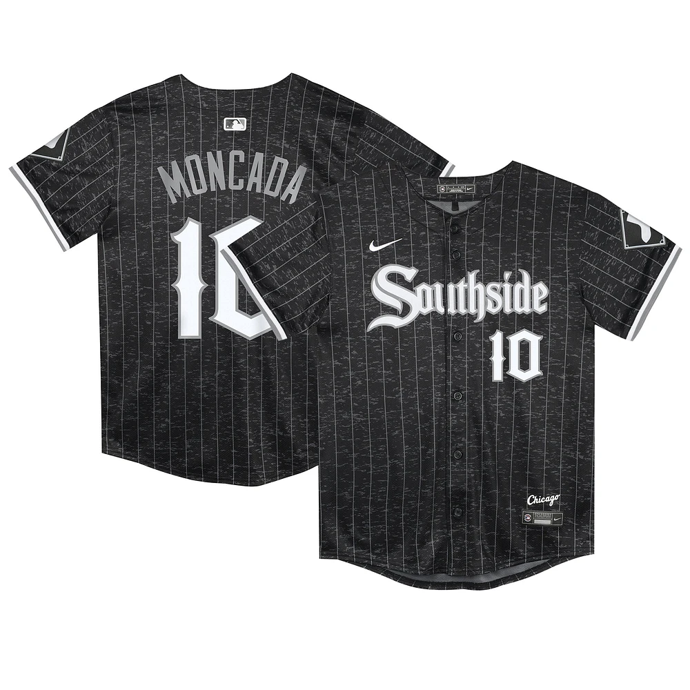 Maillot de joueur Nike Yoan Moncada, noir, Chicago White Sox City Connect Limited, pour enfants d'âge préscolaire