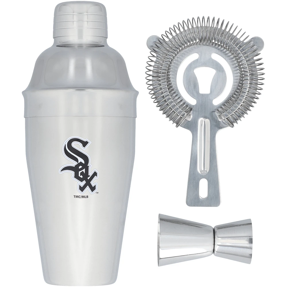 The Memory Company Chicago White Sox Ensemble shaker, passoire et doseur en acier inoxydable