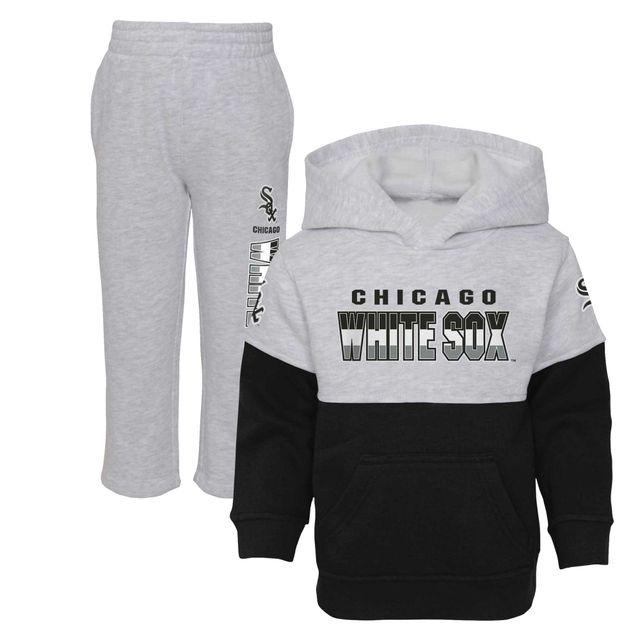 Ensemble de meneur jeu deux pièces des Chicago White Sox pour tout-petit, noir/gris chiné