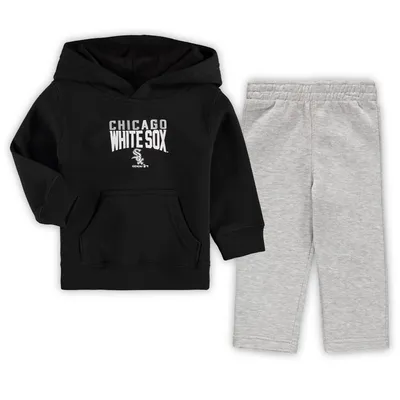 Chicago White Sox Toddler Fan Flare Fleece Hoodie and Pants Set - Black/Heathered Gray