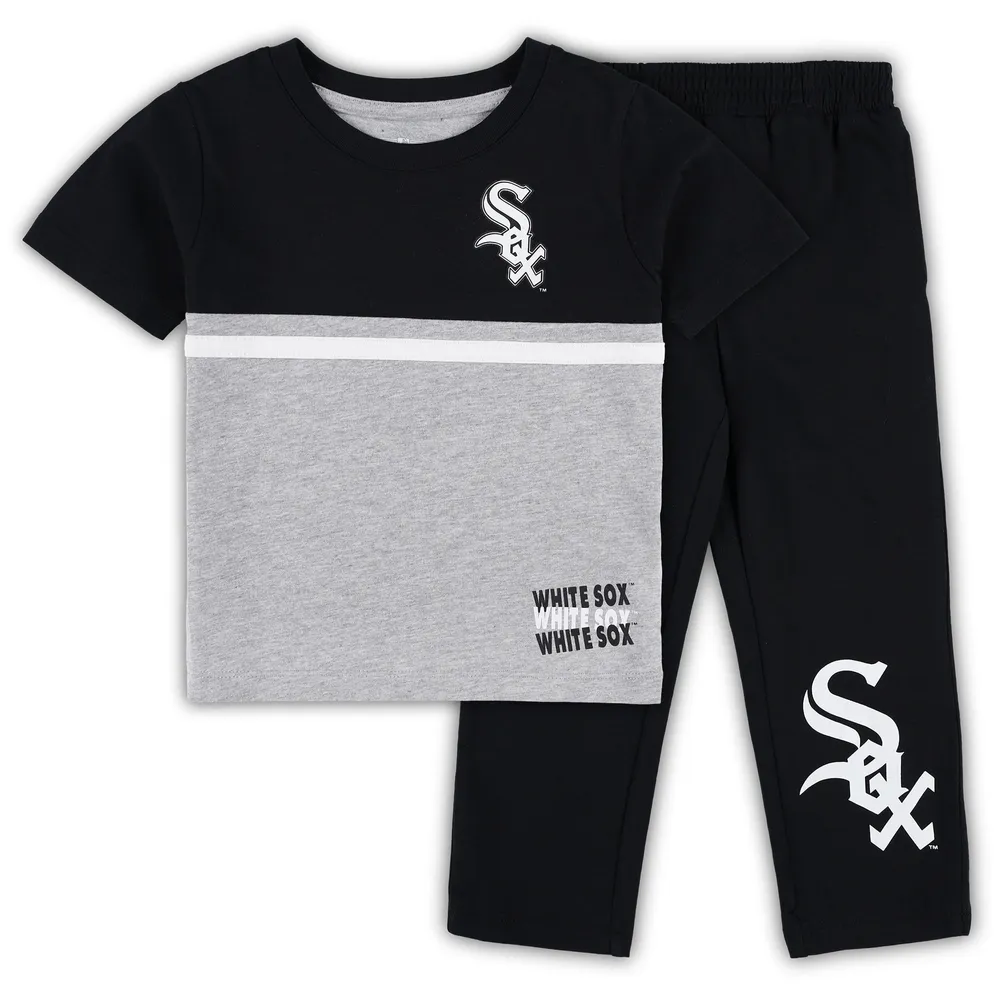 Outerstuff Infant White/Heather Gray Chicago White Sox Ground Out Baller Raglan T-Shirt and Shorts Set