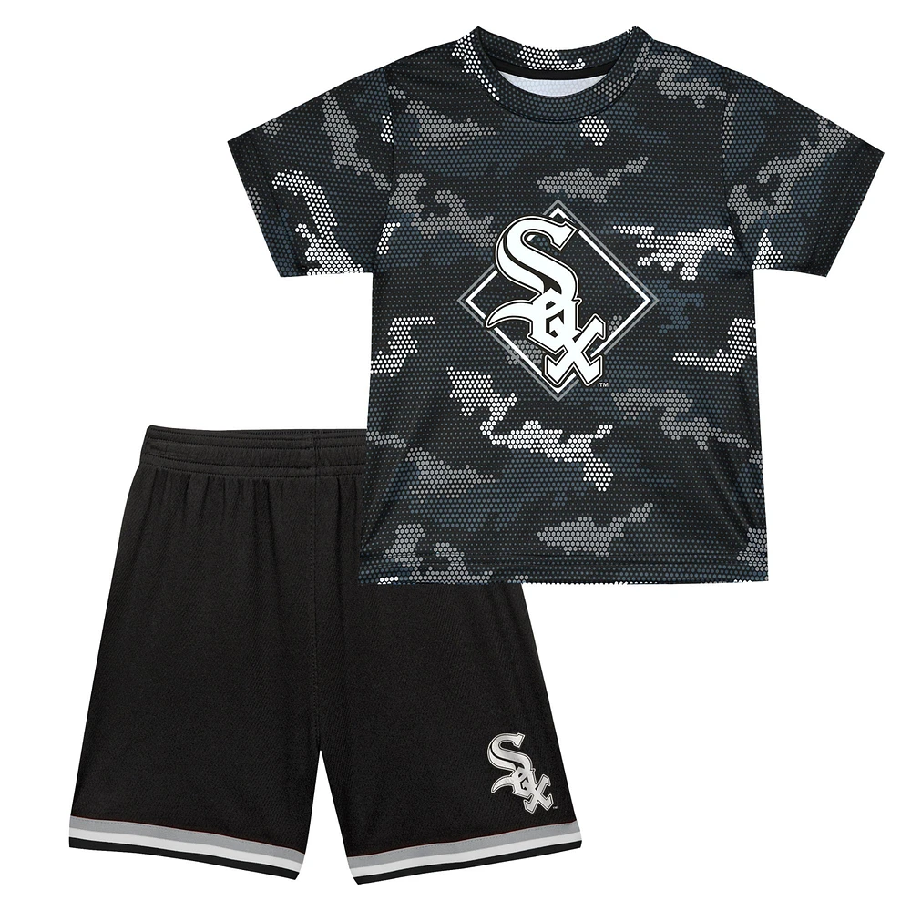 Ensemble t-shirt et short noir Fanatics pour tout-petits Chicago White Sox Field Ball