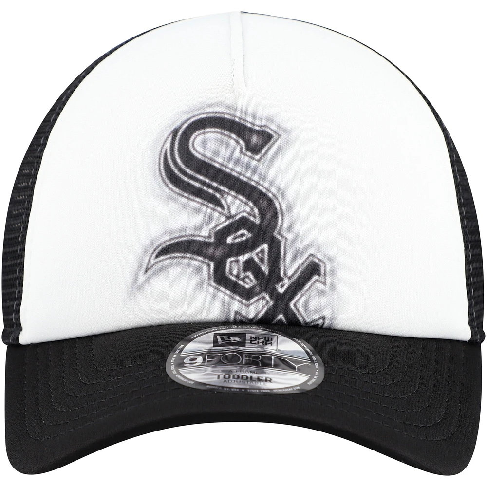 Toddler New Era  White/Black Chicago White Sox Painted A-Frame 9FORTY Trucker Adjustable Hat