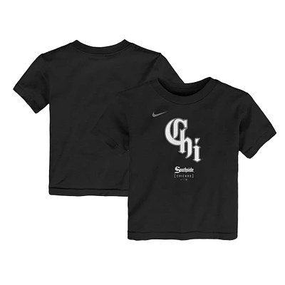 T-shirt Nike noir Chicago White Sox City Connect avec grand logo pour tout-petit