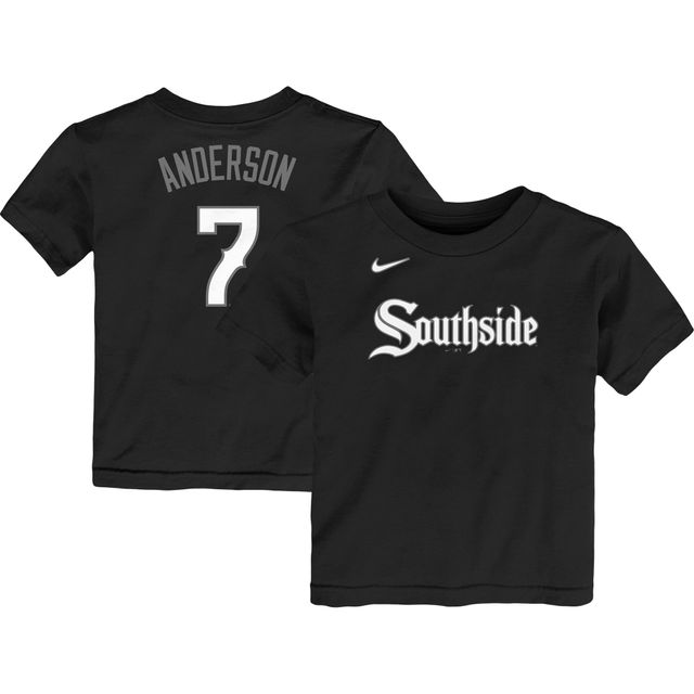 T-shirt Nike Tim Anderson pour tout-petit, noir, Chicago White Sox, City Connect, nom et numéro