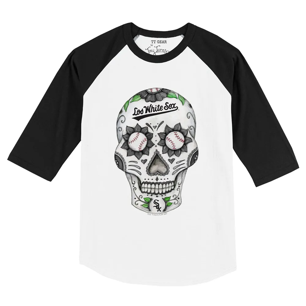 New Chicago White Sox Skull Print Baseball Jersey - Black