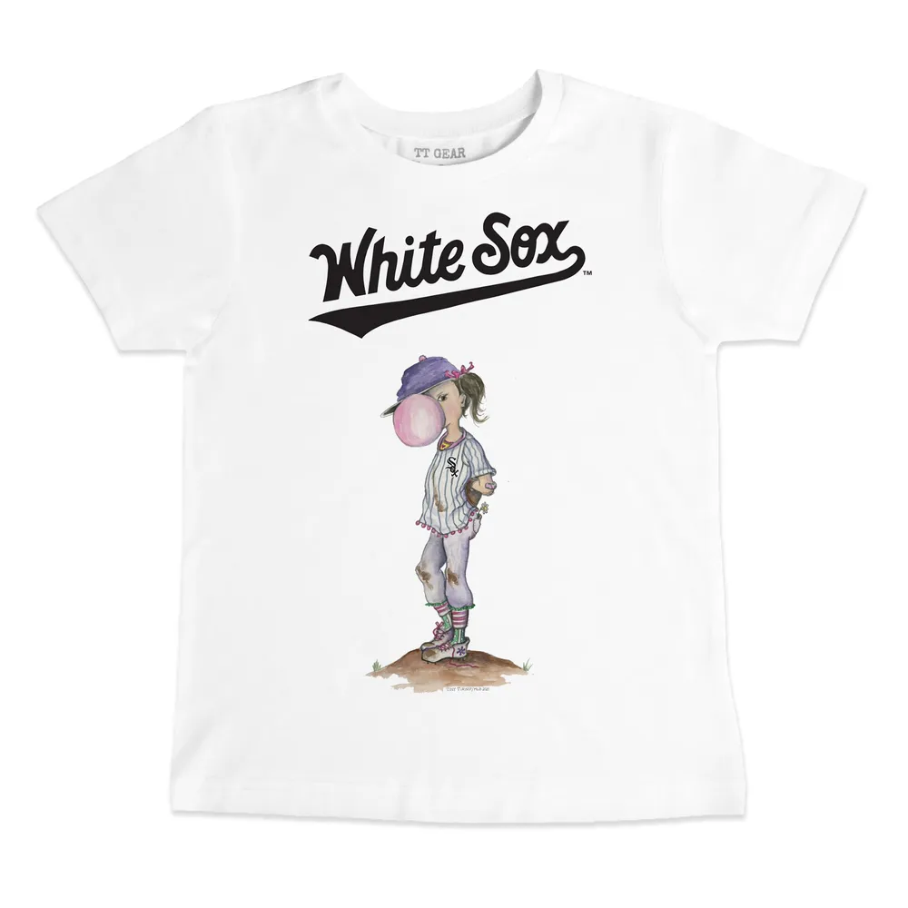 Toddler Tiny Turnip White/Black Chicago Cubs Slugger Raglan 3/4 Sleeve T-Shirt Size: 2T