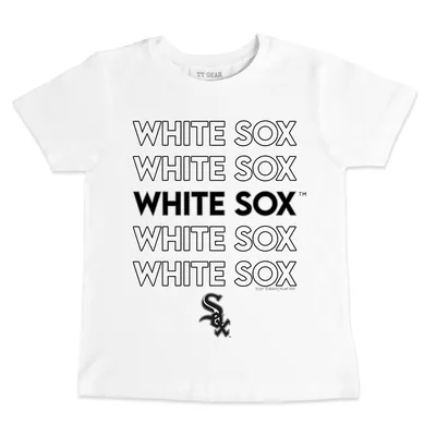 Women's Tiny Turnip White Chicago Sox Heart Banner T-Shirt Size: Small