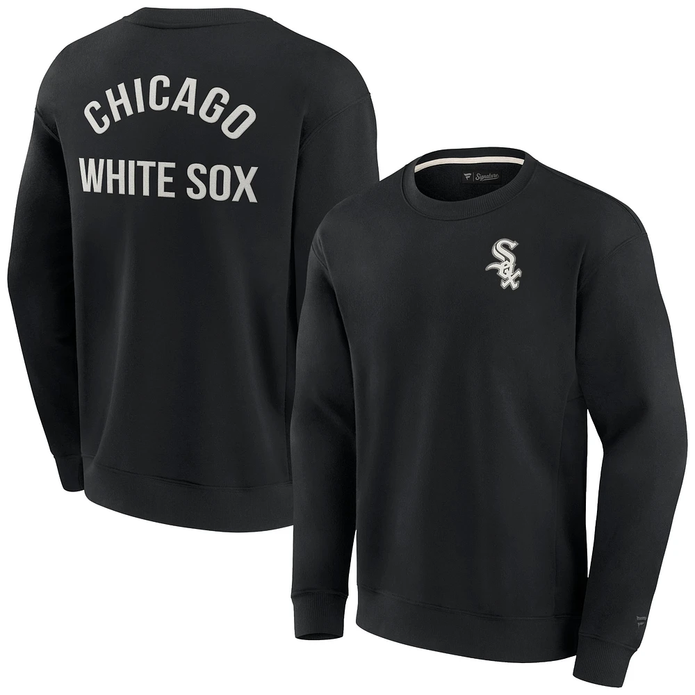 Unisex Fanatics Black Chicago White Sox Super Soft Pullover Crew Sweatshirt