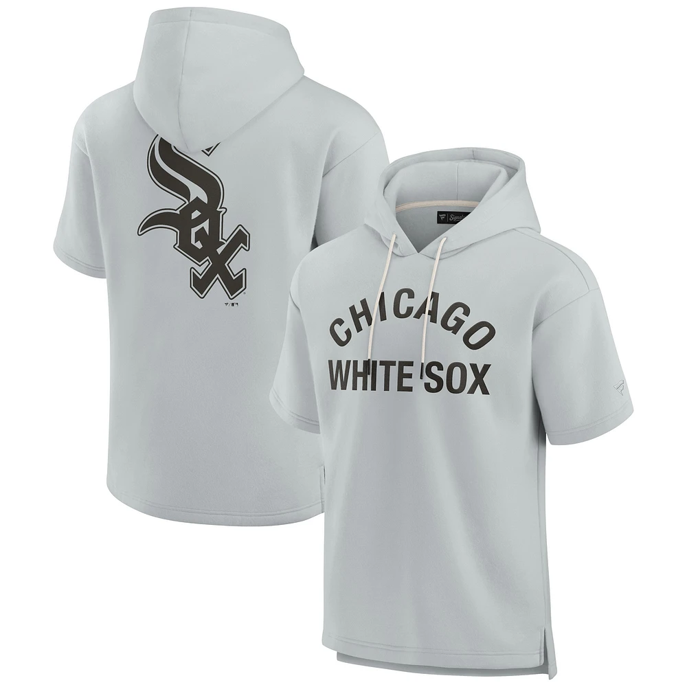 Sweat à capuche unisexe Fanatics gris Chicago White Sox Elements en polaire super douce manches courtes