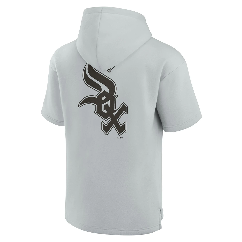 Sweat à capuche unisexe Fanatics gris Chicago White Sox Elements en polaire super douce manches courtes