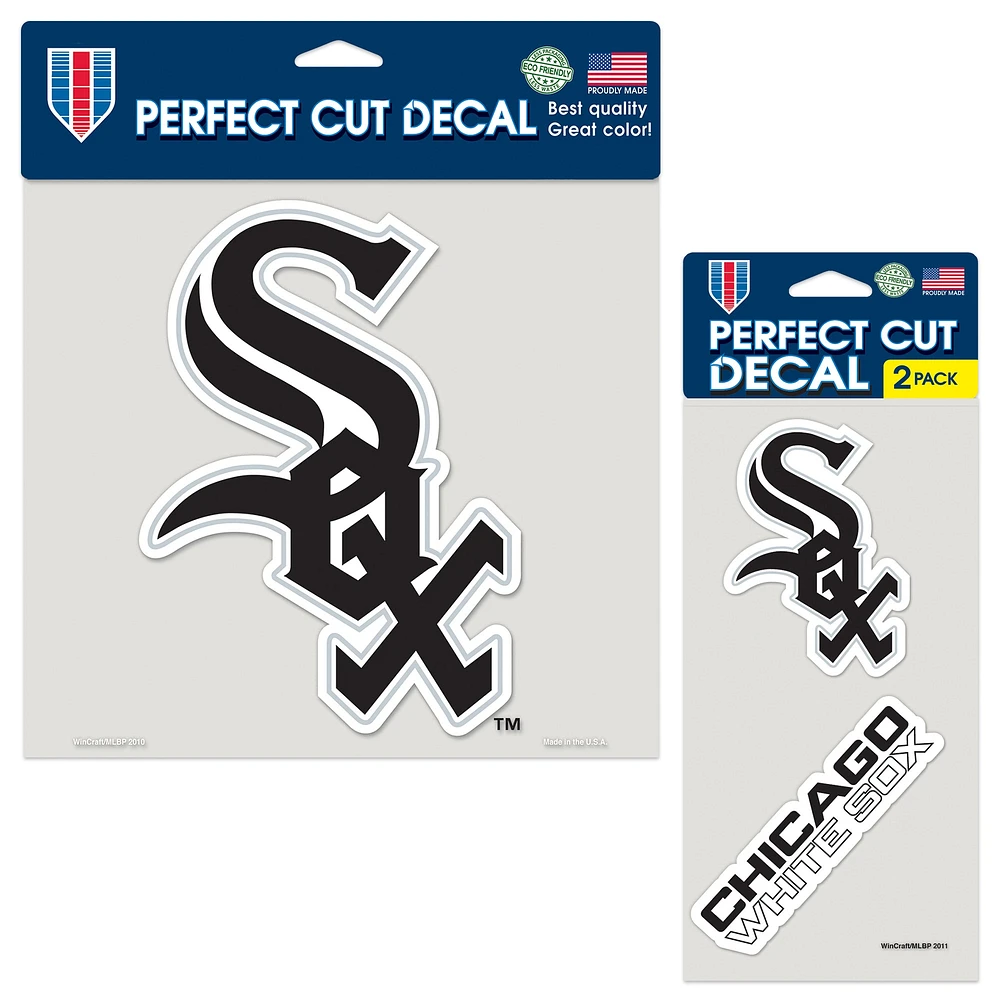 Lot de deux autocollants WinCraft Chicago White Sox Perfect Cut