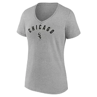 Women's Fanatics  Gray Chicago White Sox V-Neck T-Shirt