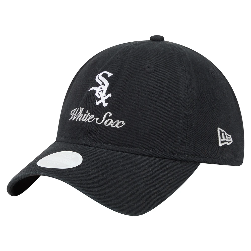 Women's New Era  Black Chicago White Sox Preppy Team 9TWENTY Adjustable Hat