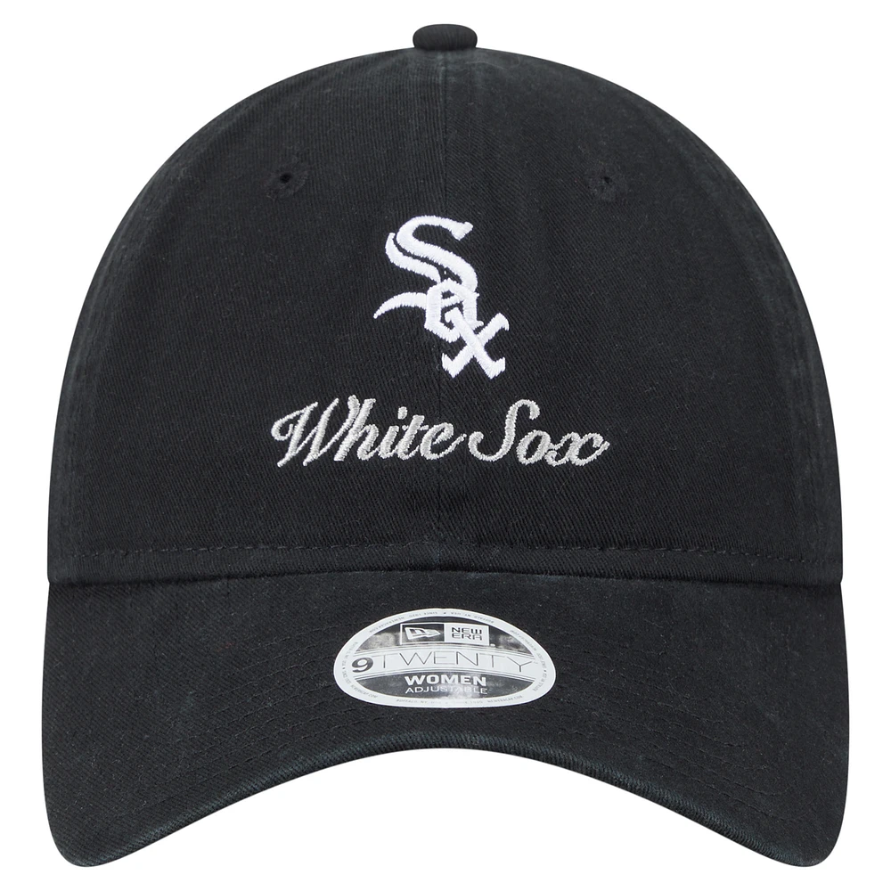 Women's New Era  Black Chicago White Sox Preppy Team 9TWENTY Adjustable Hat