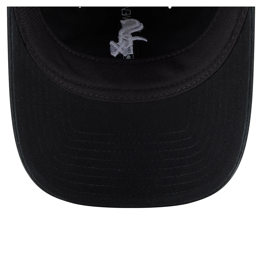 Women's New Era  Black Chicago White Sox Preppy Team 9TWENTY Adjustable Hat