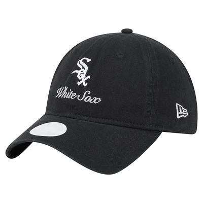 Women's New Era  Black Chicago White Sox Preppy Team 9TWENTY Adjustable Hat