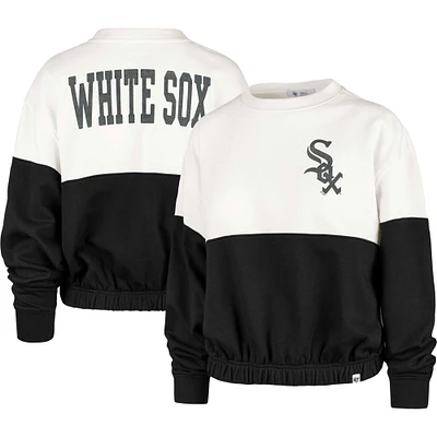 Women's '47 White/Black Chicago White Sox Take Two Bonita Pullover Sweatshirt