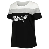 Women's Black/Heather Gray Chicago White Sox Plus Colorblock T-Shirt